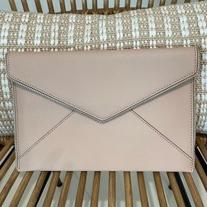 Rebecca Minkoff light pink envelope clutch